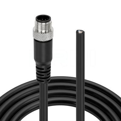 DRRI M12 8-Pins Male Sensor Connector to Fly Lead Waterproof Electrical Shield Cable for Automation Application (M12 8P Male Cable, 1M)