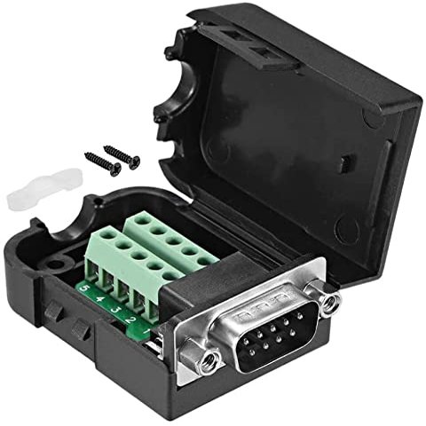 XYWHPGV D-Sub DB9 Patch Board Connector with Housing RS232 Serial Port Solderless Terminal Block Adapter Male 2 Row 9 Pin with Positioning Nuts(f4b4f 10491
