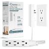 SakerPlus Outlet Concealer Power Strip | 5ft Flat Extension Cord | Ultra-Thin Outlet Cover Extension Cord with 3AC Outlets-,Universal Size,1625W for Kitchen, Home Improvement, Child & Pet Safe view 1