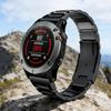 MaKTech Titanium Band for Garmin,22mm Five-Piece Metal Bracelet Strap with Quick Release Connector,Tortoise Buckle,for Garmin Fenix 8 47mm/E 47mm/7/6 Smartwatch (Black) view 3
