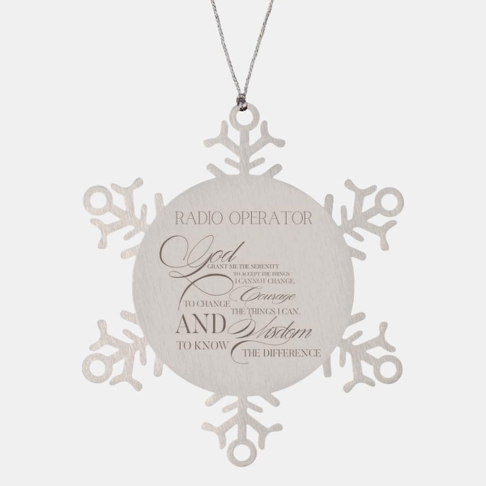 Bible Verse Radio Operator Ornament, Radio Operator God, Grant Me The Serenity to Accept The Things I Cannot Change, Personalized Gifts for Radio Operator, Bible Verse Snowflake