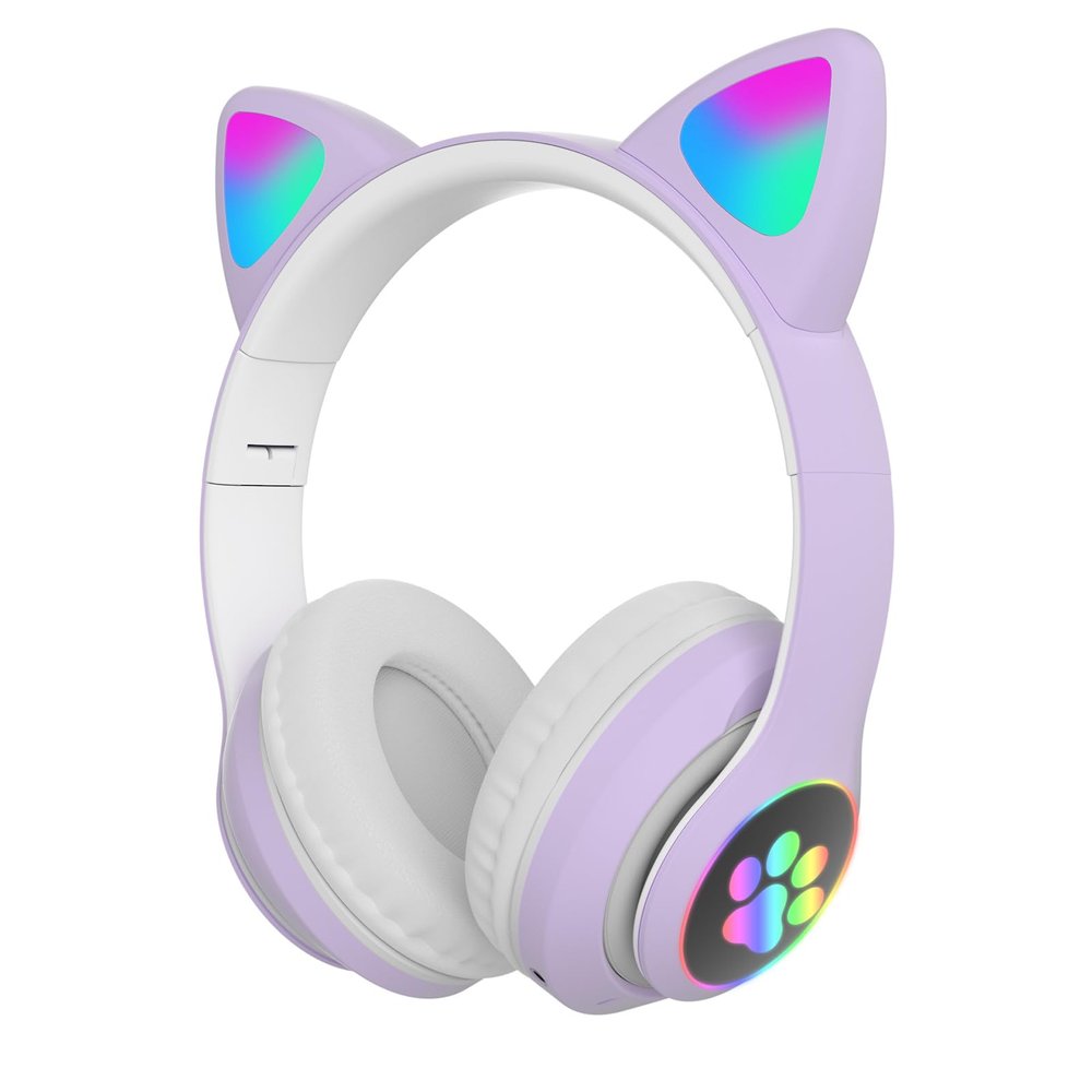 DVUIYYL Kid Headphones for School, Wireless Headphones for Kids and Adults, Bluetooth Headphones with Microphone, Violet