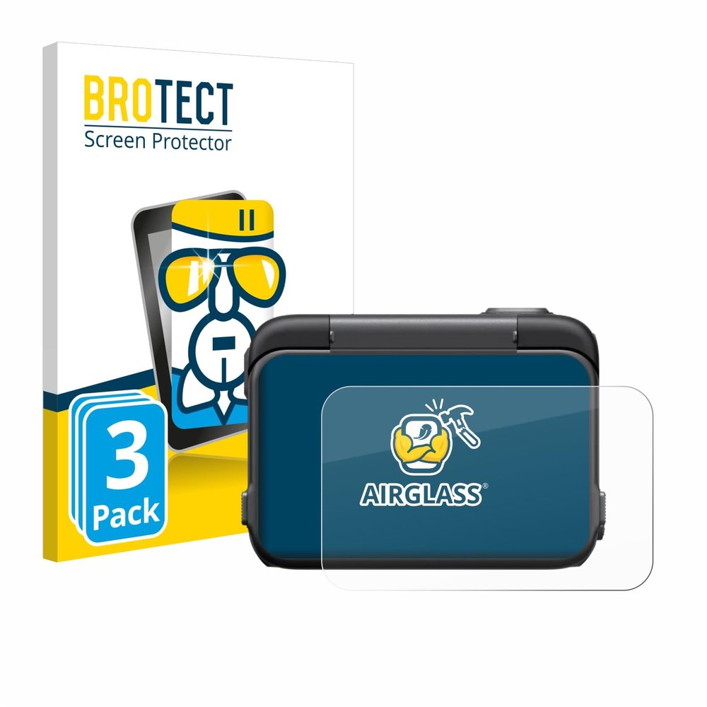 BROTECT Glass Screen Protector Film Compatible with Insta360 Ace Pro (3 Pack) - Glass-Foil 9H Protection [Scratch Resistant, High Clarity]
