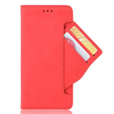 Case for iPhone iPod Touch 6.PU Leather Flip Case Cover with Movable Card Slots.Bracket Design-Red