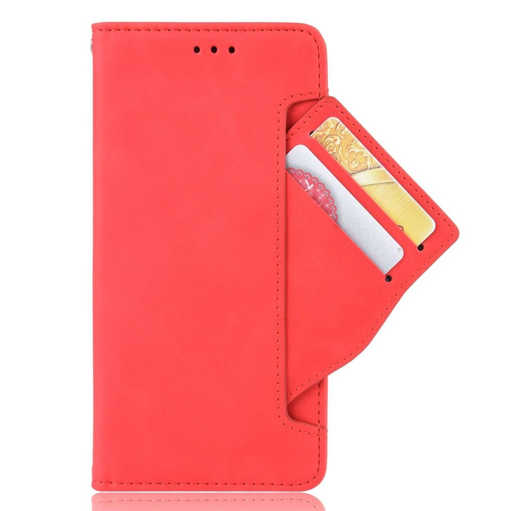Case for iPhone iPod Touch 6.PU Leather Flip Case Cover with Movable Card Slots.Bracket Design-Red