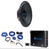 Audiosavings Bundle: Autotek ATK12D4 12"Car Audio Subwoofer 800 Watt Peak/400w RMS Sub Bundle with Rockville dB11 1400 Watt Peak/350 Watt RMS Amplifier + Rockville RWK81 8 Gauge Amp Wire Kit (3 Items) view 1