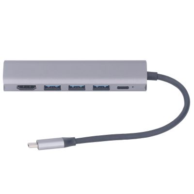 5 in 1 Type C Hub Adapter USB HD Multimedia Port Hub Portable USB C Splitter for All Standard A Ports on Laptops