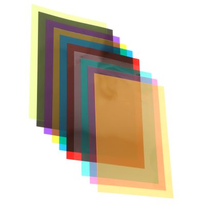 Artibetter 10pcs Color Film Gel Light Filter Lighting Filter Overlays for Reading Dyslexia Colored Film for Light Photography Gel Colored Overlays Correction Valid Clear Gel Lens Frosted PVC