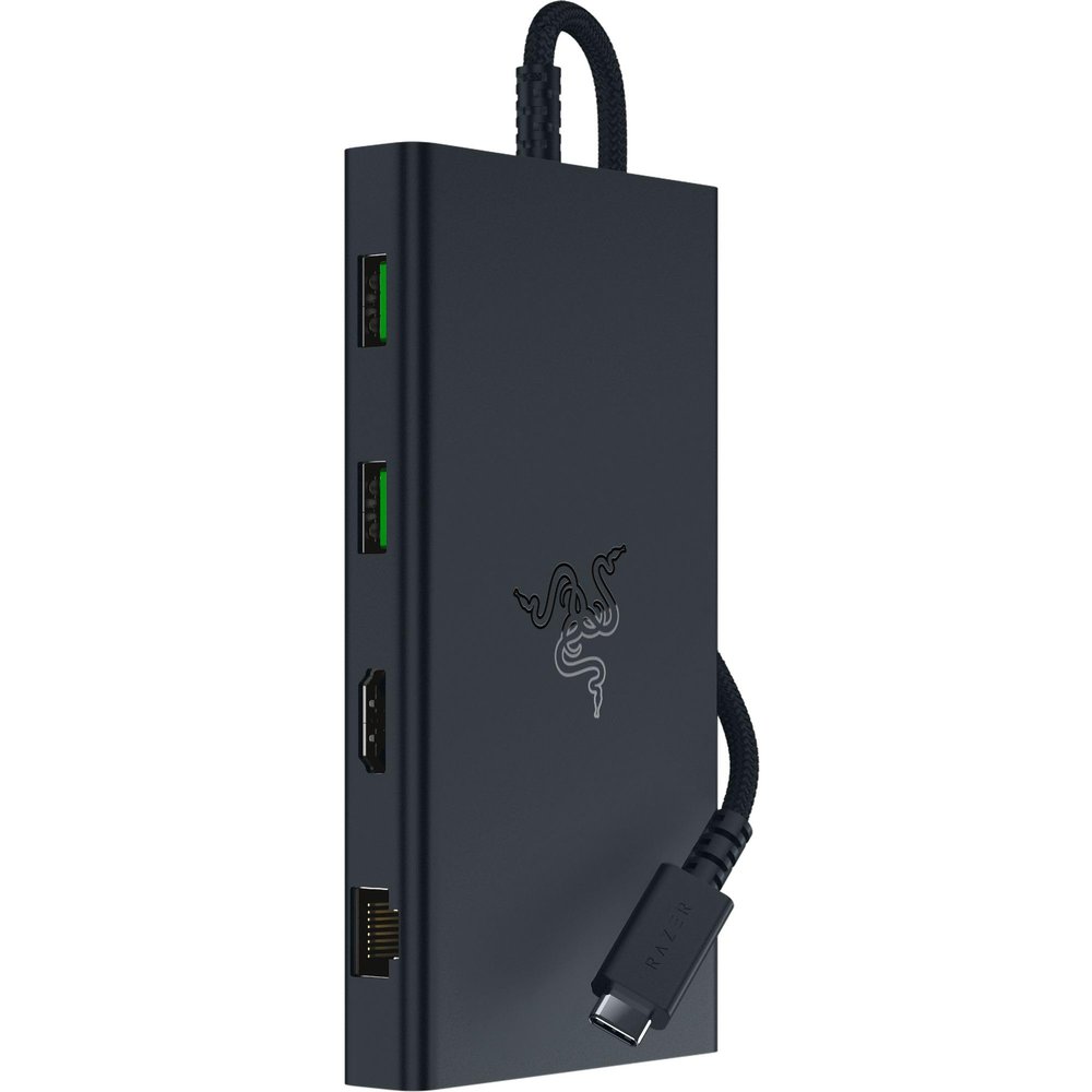 Razer USB C Dock 11-Port Travel Charging Station for Windows Mac Laptop iPad Surface Chromebook Galaxy Tab: Type C, HDMI, Ethernet, MicroSD - 4K 60 Hz Display - 85 W Tablets + Mobile Fast Charge
