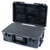 ColorCase Pelican Air 1535 Carry-on Case Graphite - Medium Size Waterproof Case with Pick & Pluck Foam & Mesh Lid Organizer - Black Handles, Latches & Trolley view 1