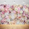 12x8ft Flower Backdrop Pink White Flowers Wall Photography Background Birthday Mothers Day Girl Baby Shower Wedding Party Banner Decorations Supplies Photo Booth Props view 1
