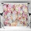 12x8ft Flower Backdrop Pink White Flowers Wall Photography Background Birthday Mothers Day Girl Baby Shower Wedding Party Banner Decorations Supplies Photo Booth Props view 3