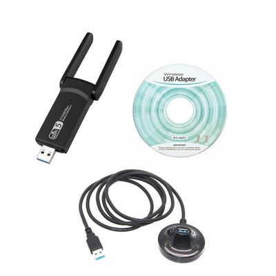 YTHYTHYTH Desktop USB Adapter 5dBi Antennas 1200Mbps Long Range Dongle Laptop PC Dual Band High Speed 5GHz 2.4G Accessories USB3.0