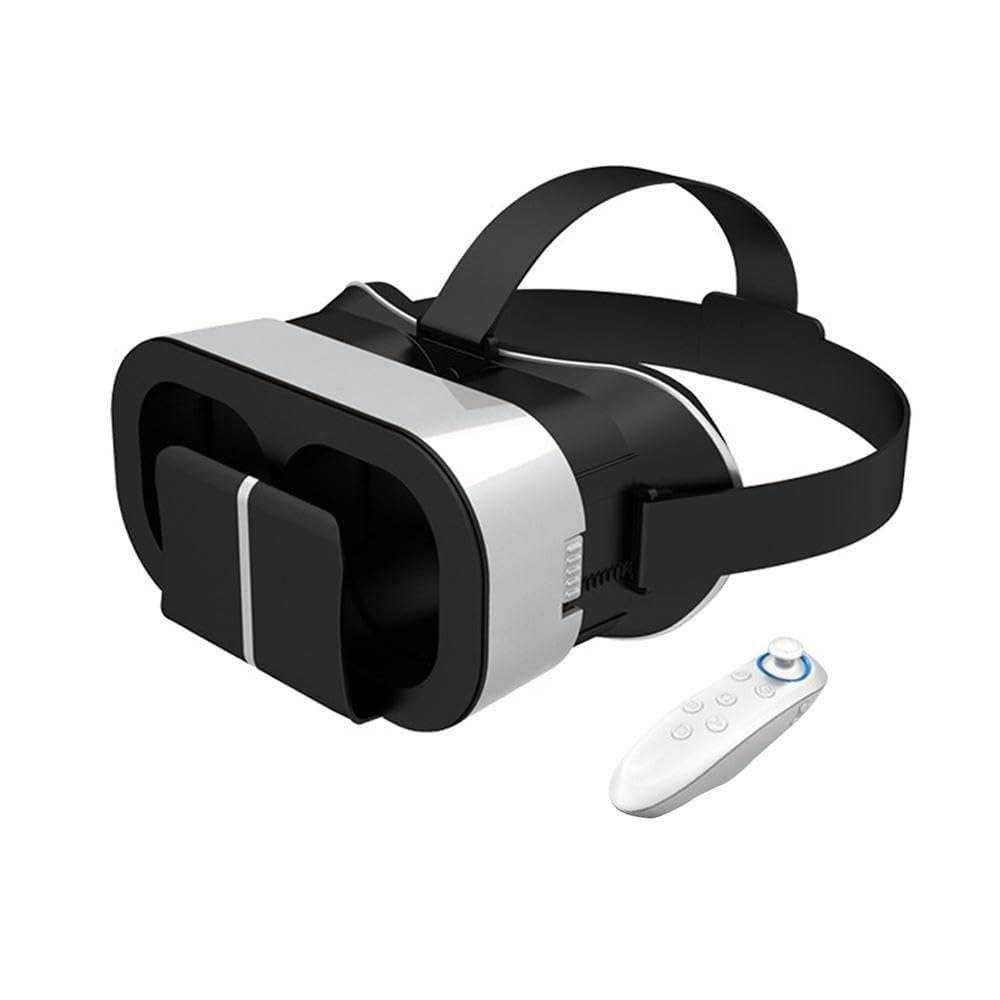 YTHYTHYTH Phone 3D Glasses Virtual Reality Movies Gift Video Games Home with Controller VR Headset Anti-bluelight HD Adjustable Universal