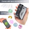 BEBANG Pocket Microscope,60X-120X Handheld Mini Microscope for Kids with LED Lighted Zoom, Portable Microscope Kits with 5 Pcs Slides for Adults Microbiological Observation Preschool Home Study Gifts view 2