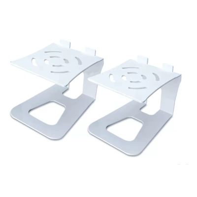 Audio Rack Home Theater Desktop Speaker Shelf Studio Bookshelf Monitor Box Bracket Speaker Base Media Cabinet (Color : White, Size : 18cm)