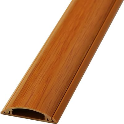 RAKKYO PVC Cable Hider Management,Cord Cover for Wood Grain Floor, Self Adhesive Waterproof Sturdy, Indoor Outdoor Home Office (Color : Walnut Wood Grain, Size : #5)
