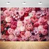 20x10ft Flower Backdrop Pink Red Rose Flowers Floral Wall Photography Background Birthday Baby Shower Wedding Party Banner Decorations Supplies Photo Booth Props view 1