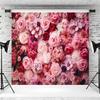 20x10ft Flower Backdrop Pink Red Rose Flowers Floral Wall Photography Background Birthday Baby Shower Wedding Party Banner Decorations Supplies Photo Booth Props view 3