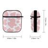 Cute Pink Strawberry Cow Print Protective Silicone Case with Keychain for Apple Airpod 1 & 2 view 2
