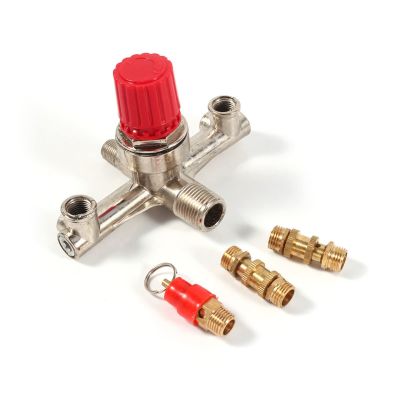 WIOSEN Double Outlet Tube Alloy Air Compressor Switch Pressure Regulator Valve 1Pcs