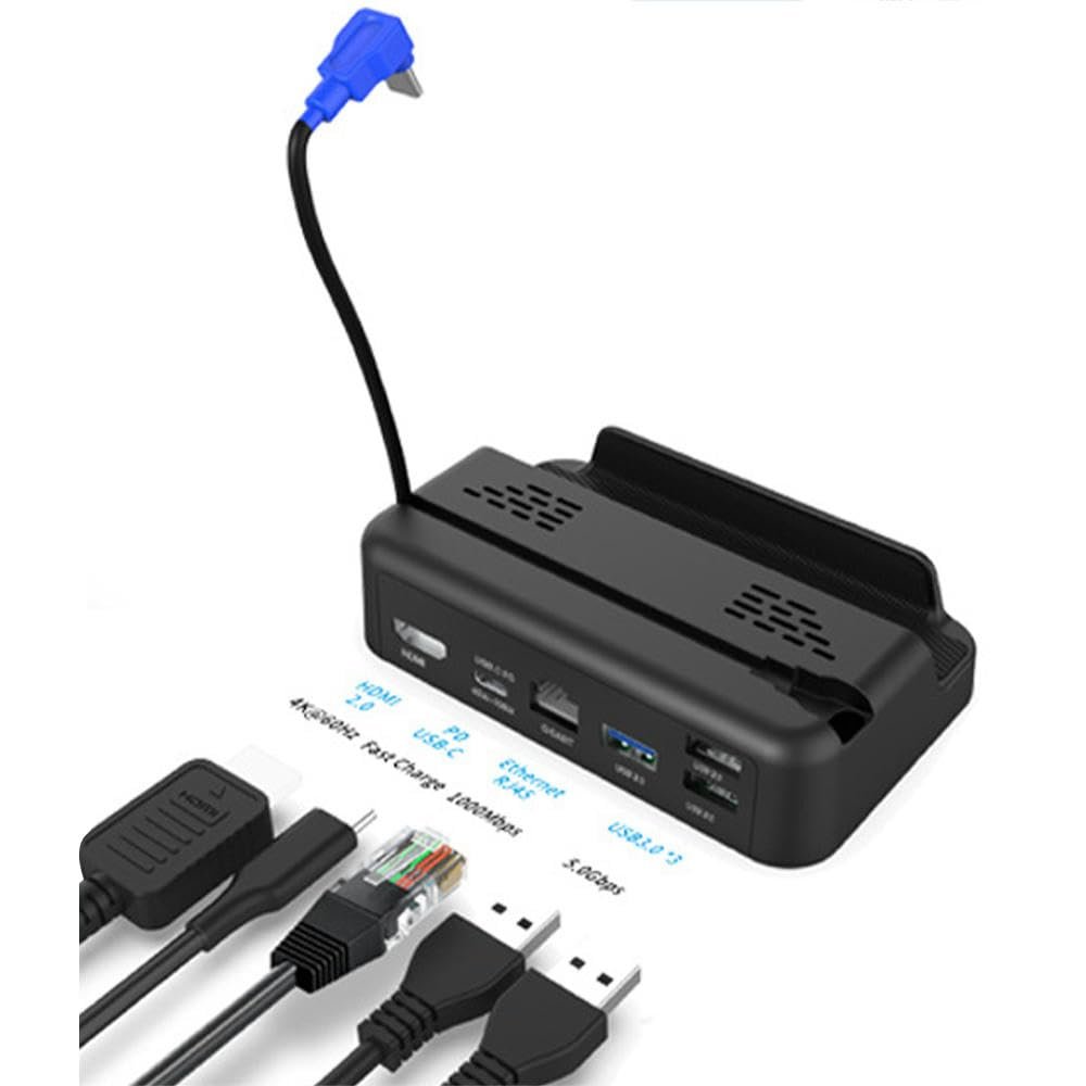 YTHYTHYTH Multifunctional Heat Dissipation Docking Station USB 3.0 HD 2.0 4K 60Hz 5 in 1 Accessories Lightweight Compatible for Steam Deck