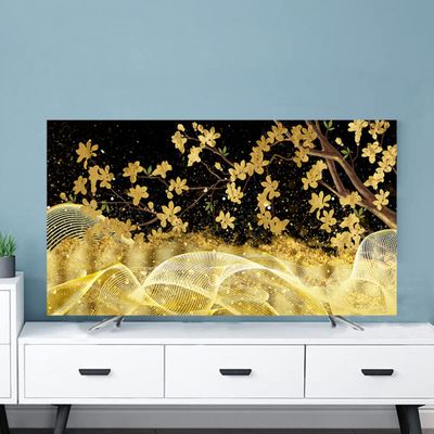 TV Covers Universal Indoor TV Cover 32-80 Inches TV Screen Dust Proof Protector with Colorful Painting Printing Smooth Soft TV Display Cover for Televisions/computer LCD LED Living Room Decoration
