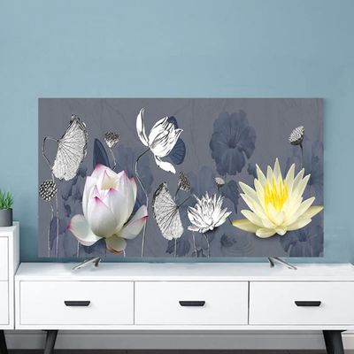 TV Covers Universal Indoor TV Cover 32-80 Inches TV Screen Dust Proof Protector with Colorful Painting Printing Smooth Soft TV Display Cover for Televisions/computer LCD LED Living Room Decoration
