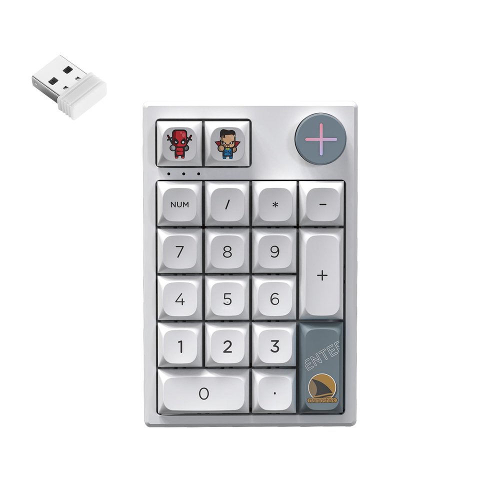 Darmoshark K3 Pro Three Mode 2.4G/BT5.0/USB-C Wireless Bluetooth Mechanical Number Keyboard - 19 Key Mini Portable RGB Backlight Game Keyboard