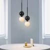 SteFik Modern Minimalist Dining Room Chandelier,Black Spherical Glass Lampshade Pendant Light,Bedroom Bedside Art Decorative Lamp,Hanging Lamp,Pendant view 4
