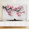 TV Cover TV Dust Cover Cloth Indoor Printing Art Decoration Cover 32-80 Inches Indoor Screen Dustproof Protect Soft LCD,LED Universal Hanging Desktop Curved Monitor Protector Cover for Living Room view 1