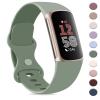 AK Sport Band Compatible with Fitbit Charge 6 Bands / Fitbit Charge 5 Bands Women Men, Classic Soft Replacement Straps Wristbands for Fitbit Charge 6 / 5 Advanced Fitness & Health Tracker (Avocado Green,Small) view 1