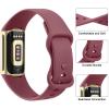 AK Sport Band Compatible with Fitbit Charge 6 / 5 Bands, Classic Soft Replacement Straps Wristbands for Fitbit Charge 6 / 5 Advanced Fitness & Health Tracker (Wine Red) view 3