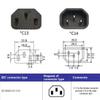 cablecc IEC Male C14 to Down Right Angled 90 Degree IEC Female C13 Power Extension Adapter AC Converter view 4