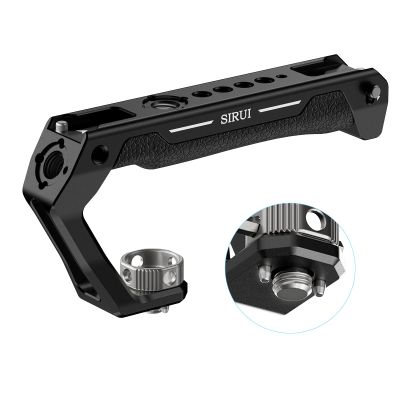 SIRUI Top Handle with 3/8"-16 Locating Pins Mount for ARRI, Camera Cage Silicone Top Handgrip with Cold Shoe with Safety Pins, 1/4" and 3/8" Threads for Microphone, LED Light, Monitor, SC-THA