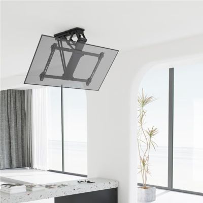 THEGA TV Ceiling Mount Bracket - Motorized Ceiling TV Mount, TV Wall Brackets and Tilt Mount Brackets Fits 32-75 Inch TVs, 90 Left/Right Rotation Electric TV Lift, Electric Ceiling TV Mount