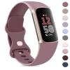 AK Sport Band Compatible with Fitbit Charge 6 Bands / Fitbit Charge 5 Bands Women Men, Classic Soft Replacement Straps Wristbands for Fitbit Charge 6 / 5 Advanced Fitness & Health Tracker (Smoke view 1