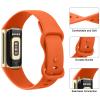 AK Sport Band Compatible with Fitbit Charge 6 Bands/Fitbit Charge 5 Bands Women Men, Classic Soft Replacement Straps Wristbands for Fitbit Charge 6/5 Advanced Fitness & Health Tracker (Orange,Small) view 3