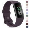AK Sport Band Compatible with Fitbit Charge 6 Bands / Fitbit Charge 5 Bands Women Men, Classic Soft Replacement Straps Wristbands for Fitbit Charge 6 / 5 Advanced Fitness & Health Tracker (Dark view 1