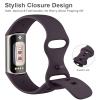 AK Sport Band Compatible with Fitbit Charge 6 Bands / Fitbit Charge 5 Bands Women Men, Classic Soft Replacement Straps Wristbands for Fitbit Charge 6 / 5 Advanced Fitness & Health Tracker (Dark view 4
