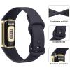 AK Sport Band Compatible with Fitbit Charge 6 Bands / Fitbit Charge 5 Bands Women Men, Classic Soft Replacement Straps Wristbands for Fitbit Charge 6 / 5 Advanced Fitness & Health Tracker (Midnight view 3