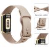 AK Sport Band Compatible with Fitbit Charge 6 Bands / Fitbit Charge 5 Bands Women Men, Classic Soft Replacement Straps Wristbands for Fitbit Charge 6 / 5 Advanced Fitness & Health Tracker (Milk view 4