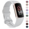 AK Sport Band Compatible with Fitbit Charge 6 Bands / Fitbit Charge 5 Bands Women Men, Classic Soft Replacement Straps Wristbands for Fitbit Charge 6 / 5 Advanced Fitness & Health Tracker (Light view 1