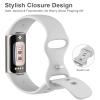 AK Sport Band Compatible with Fitbit Charge 6 Bands / Fitbit Charge 5 Bands Women Men, Classic Soft Replacement Straps Wristbands for Fitbit Charge 6 / 5 Advanced Fitness & Health Tracker (Light view 4