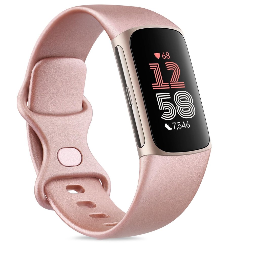 AK Sport Band Compatible with Fitbit Charge Bands, Classic Soft Replacement Straps Wristbands for Fitbit Fitness Tracker (Rose Gold, Large)