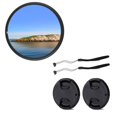 46mm Front Lens Cap Cover & Multi-Coated UV Filter for Olympus Panasonic Nikon Canon Sony Fujifilm and Other Brand of Lenses with 46mm Filter Thread