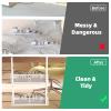Multi-Model Under Desk Cable Management Tray 2 Packs Metal Under Desk Wire Management Clamp Mount Under Table Cord Management No Damage The Desk (White) view 2