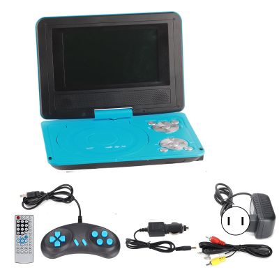 Alvinlite Mobile DVD, 6.8 Inch Portable HD Children's DVD Player Multifunctional Convenient Car TV Player for Car and Outdoor(US Plug 110-240V-BLUE)