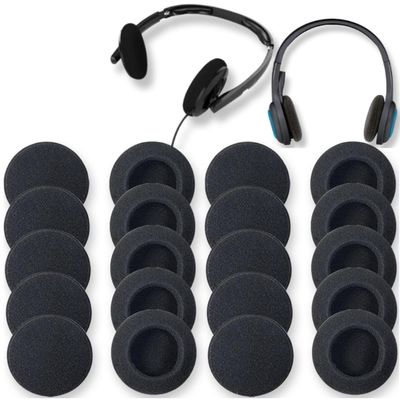QPOIBSD Ear Cushions Foam Replacement for Plantronics Headphones Most Standard Size Office Telephone Headsets H251 H251N H261 H261N H351 H351N H361 H361N Headset Disposable Covers, Black (20Pcs)