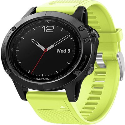 Chainfo compatible with Garmin Fenix 6 / Fenix 5 / Fenix 7 / Forerunner 945 / Tactix Delta Watch Band, Waterproof Soft Silicone Replacement Strap for Various Occasions NO231205 (Green)